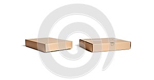 Blank craft accessory box mock up lying isolated, different sides.