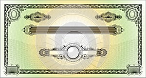 Blank for creating banknotes with gradient colors.