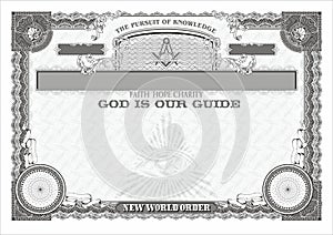 Horizontal form for creating a Masonic certificate black