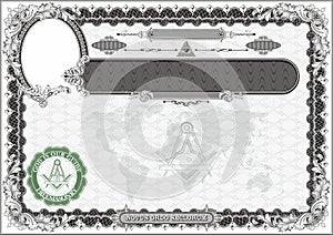 Blank for creating a Masonic document Format A4. black