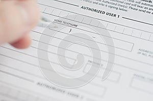 Blank credit application form