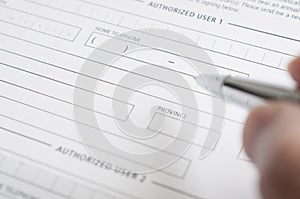 Blank credit application form