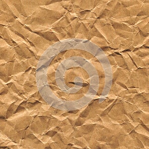 Blank crumpled brown paper textured background