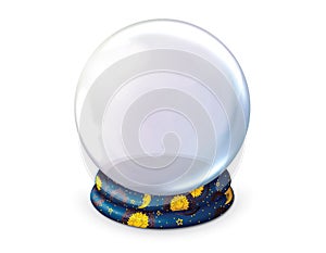 Blank crystal ball on white background
