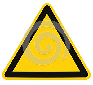 Blank Danger Hazard Triangle Sign Isolated photo