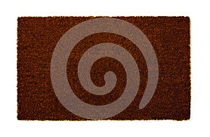 Blank Dark Brown Welcome Mat Isolated on White Background
