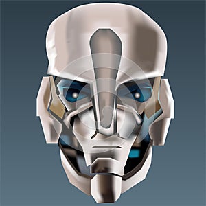 Alien Android Cyborg Mask and Helmet Vector Illustration