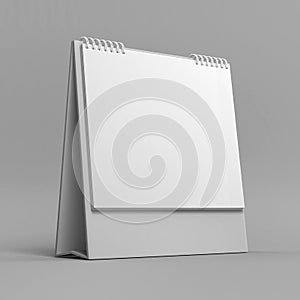 Blank desk top calendar isolated on white background for mock up and print designs. 3d render illustration.