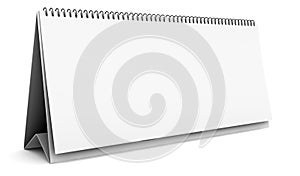 Blank desktop calendar isolated on white