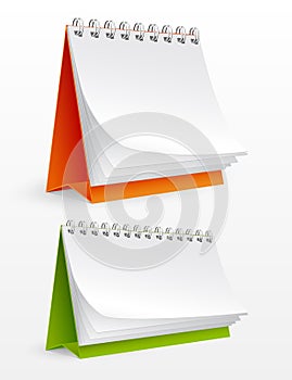 Blank desktop calendars isolated on white