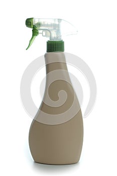 Blank detergent spray bottle isolated on white background