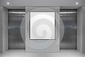 Blank digital screen on elevator information banner