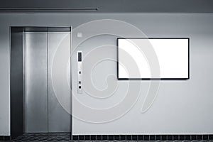 Blank Digital screen on wall Indoor Building with elevator