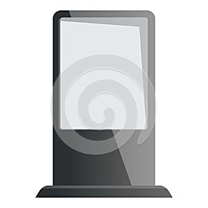Blank digital signage kiosk with empty white screen displaying
