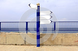 Blank directional road signs