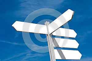 Blank Directional Sign Post