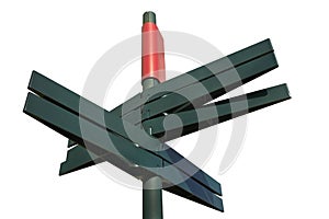 Blank Directional Sign Post ( clipping path)