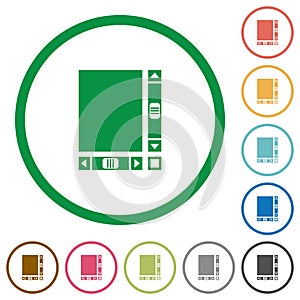 Blank document with scroll bars flat icons with outlines