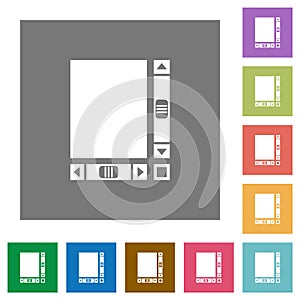 Blank document with scroll bars square flat icons