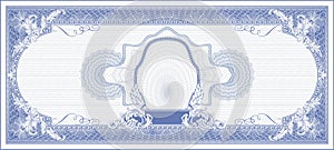 Blank for dollar style banknote with center portrait blue