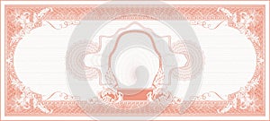 Blank for dollar style banknote with center portrait red