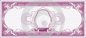 Blank for a dollar-style banknote with a central portrait lilac