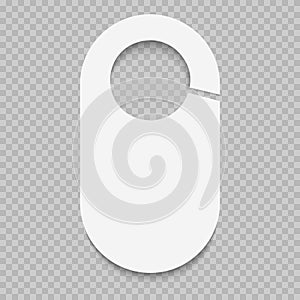 Blank door hanger or closet divider mockup isolated on transparent background. Please do not disturb, quiet, knock or