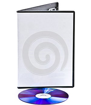 Blank DVD case and laying down disc