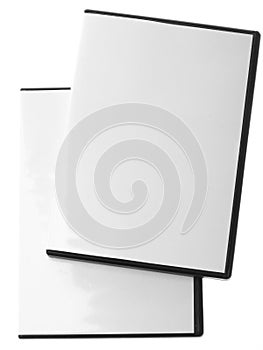 Blank DVD case on white