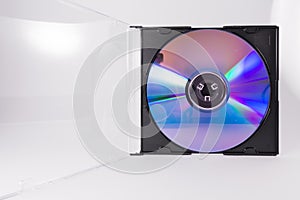 Blank DVD CD Rewriteable Circle Closeup Case Transparent Plastic