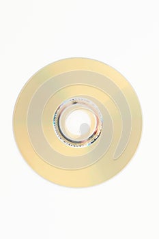 Blank DVD disc over white background.