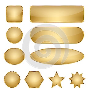 Blank Elegant Golden Vector Web Buttons