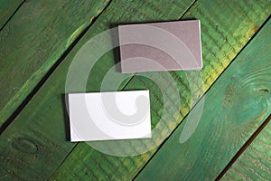 Blank and empty business card on background for mock up