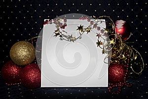 Blank Empty Card With Copy Space Decorated Useful For Christmas and New Year Cards and Greetings