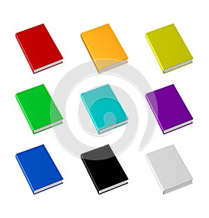 Blank empty cover hardcover book stack collection