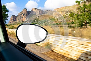 Blank empty screen Rearview car Mirror
