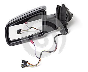 Blank empty screen Rearview car Mirror on white isolated