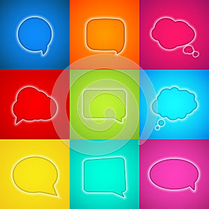 Blank empty speech bubbles