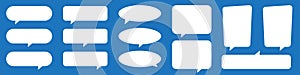Blank empty speech bubbles. Speak bubble balloon, cartoon chatting box, message box.