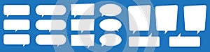 Blank empty speech bubbles. Speak bubble balloon, cartoon chatting box, message box.