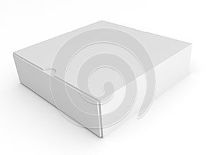 Blank empty white box on white background