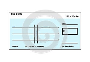 Blank English Cheque