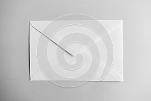 Blank envelope on gray background