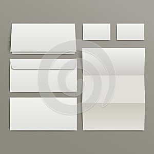 Blank envelopes business card and folder