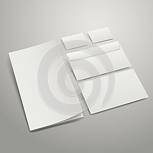 Blank envelopes business card and folder