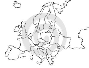 Blank Europe map