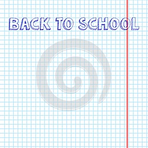 Blank exercise book paper sheet