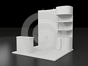 Blank exhibition stand. 3d render isolated