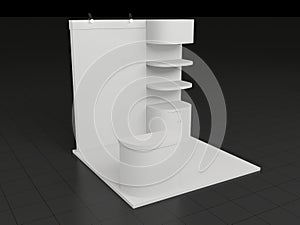 Blank exhibition stand. 3d render isolated