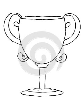 Blank Face Trophy Line Art